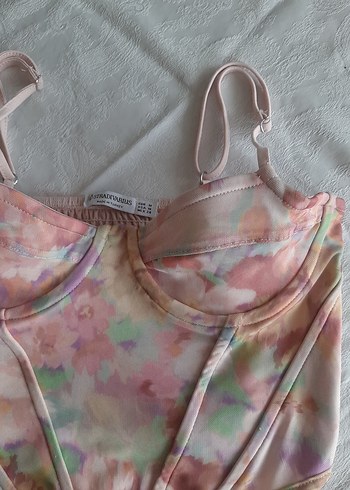 Stradivarius Pembe Dantel Büstiyer - Görsel 3
