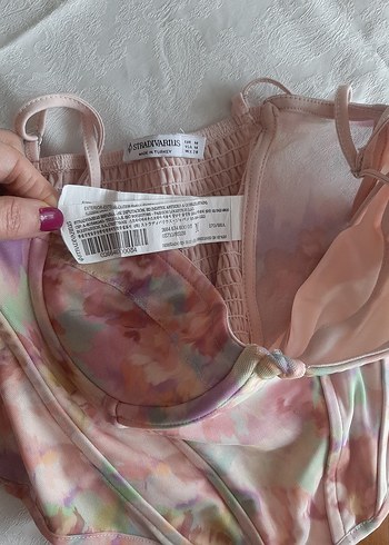 Stradivarius Pembe Dantel Büstiyer - Görsel 5