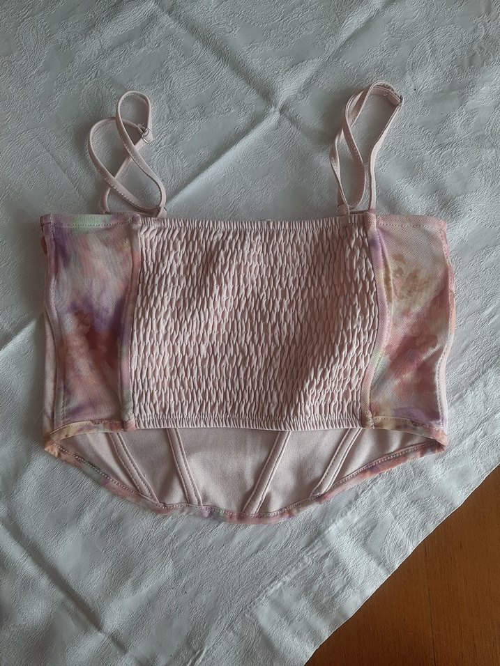 Stradivarius Pembe Dantel Büstiyer - Görsel 2