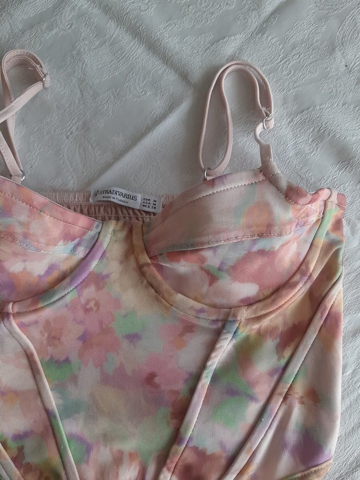 Stradivarius Pembe Dantel Büstiyer - Görsel 3