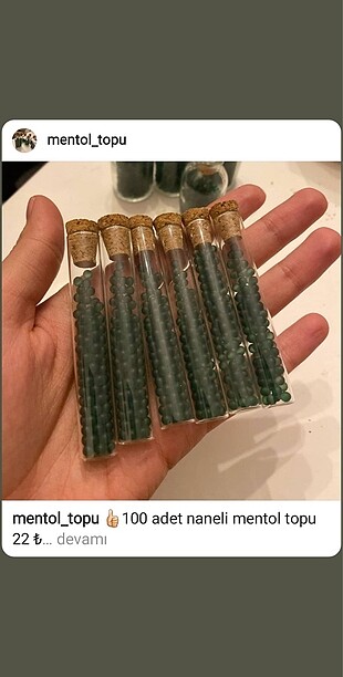 100 adet naneli mentol topu