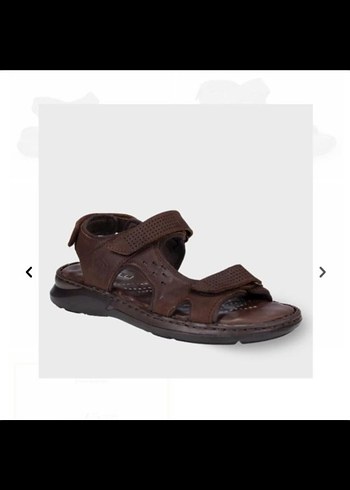 Erkek Kahverengi Deri Sandalet - Görsel 5