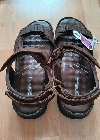 Erkek Kahverengi Deri Sandalet - Görsel 2