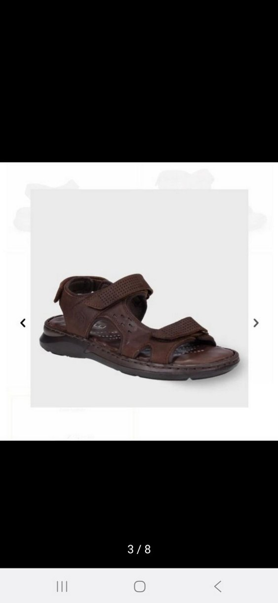 Erkek Kahverengi Deri Sandalet - Görsel 5