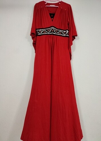 universal Beden kırmızı Renk Uzun elbise 