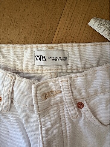 34 Beden Zara Beyaz Jean