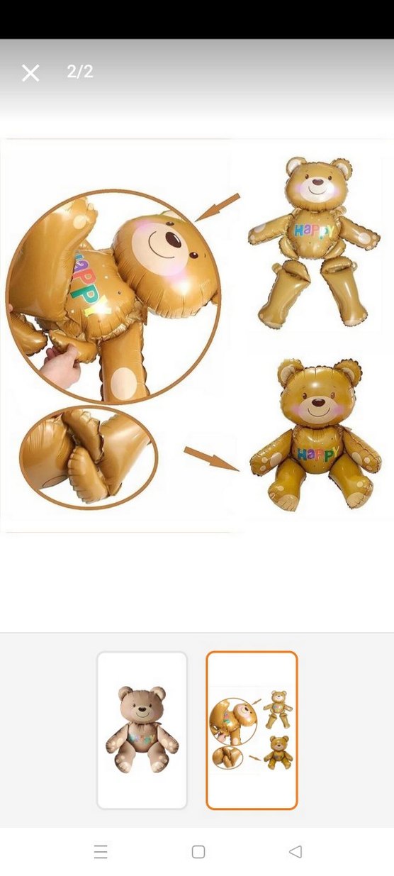 Kahverengi ayicik Parti folyo Balon Seti - Görsel 3