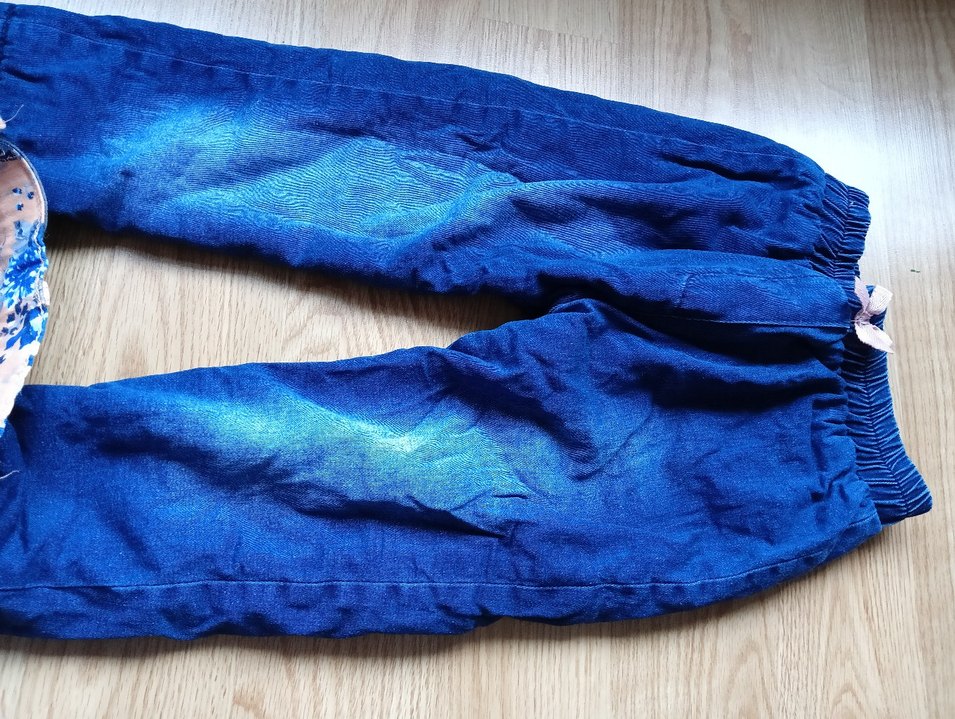 Kız Çocuk Renkli Batik Desenli Bol Kesim Kot Pantolon - Görsel 5