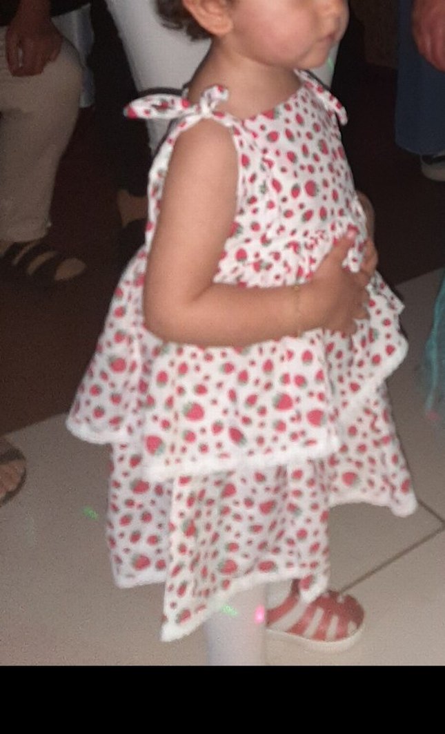 Kız Çocuk çilekli Elbise - Görsel 3