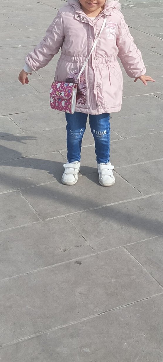 Kürklü Kapüşonlu Pembe Kız Çocuk Mont - Görsel 5