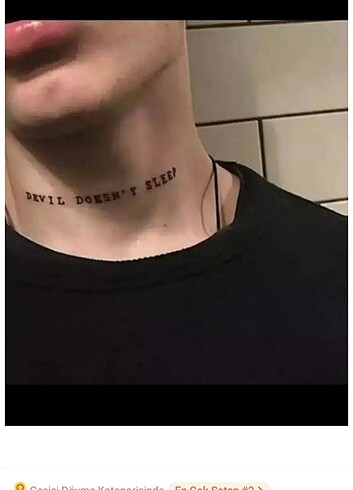 Devil doesn't sleep yazılı dövme 