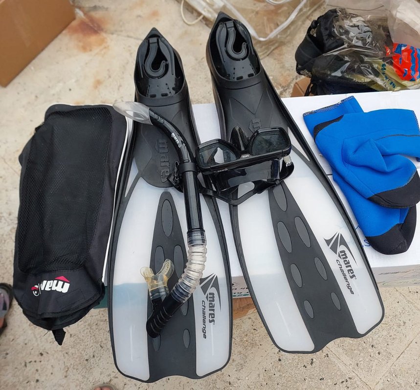 Erkek Siyah Su Ayakkabısı ve Dalış Seti - Görsel 5