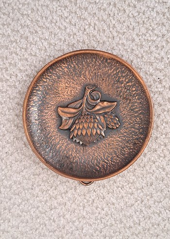 American Vintage Vintage Bronz Cicekli Bakir Asma Aparati Olan Obje Vintage