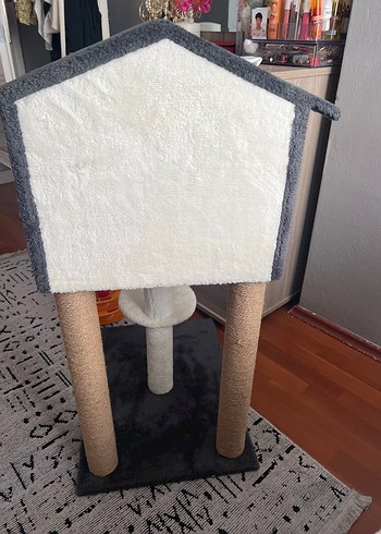 Beden Renk Gri Kedi Evi ve Tırmalama Direği