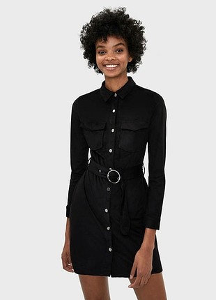 Bershka siyah elbise