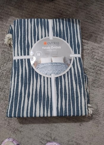 Evidea Mavi Baskılı Yatak Örtüsü - Görsel 4