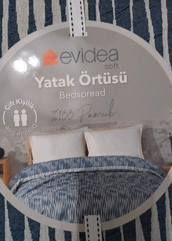 Evidea Mavi Baskılı Yatak Örtüsü - Görsel 2