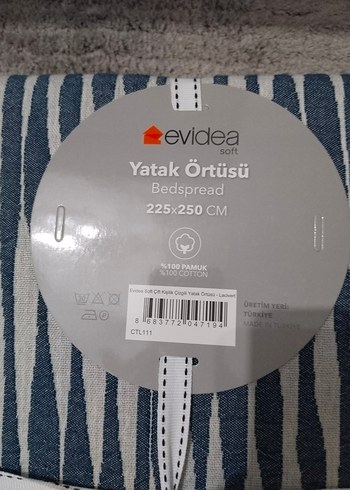 Evidea Mavi Baskılı Yatak Örtüsü - Görsel 3