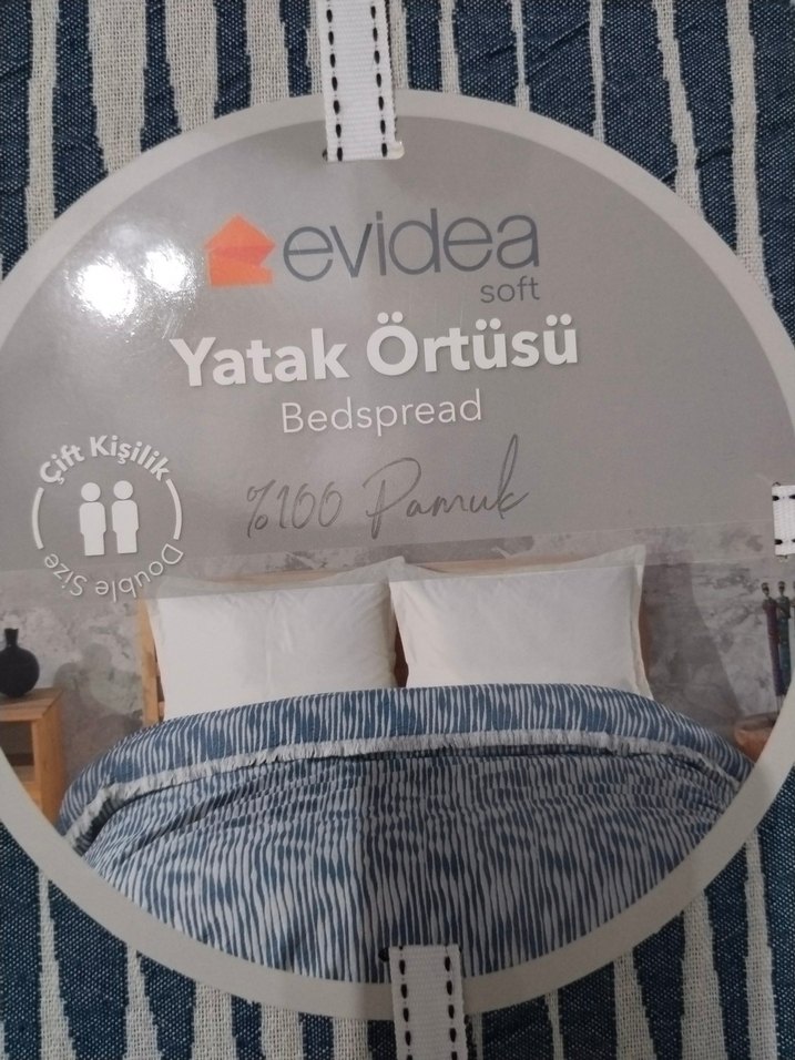 Evidea Mavi Baskılı Yatak Örtüsü - Görsel 2