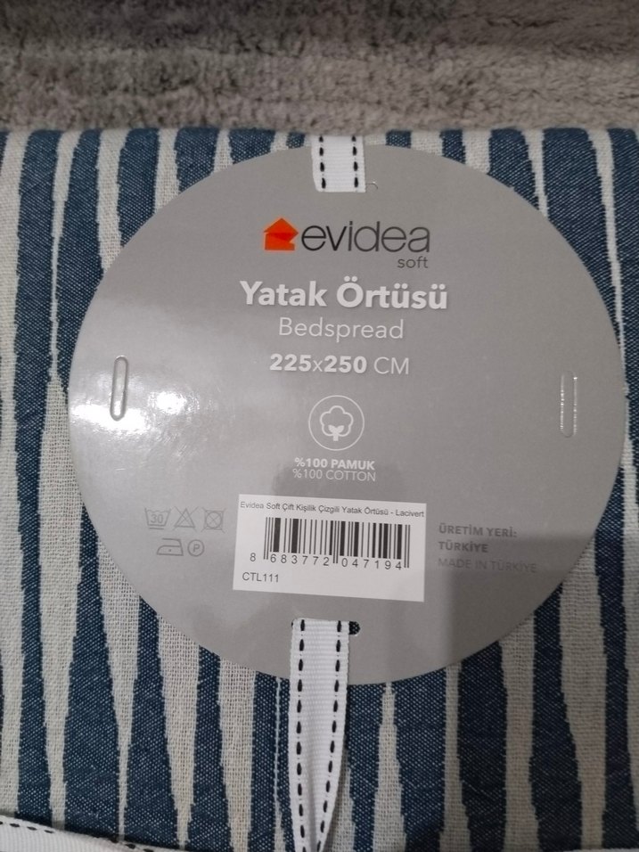 Evidea Mavi Baskılı Yatak Örtüsü - Görsel 3