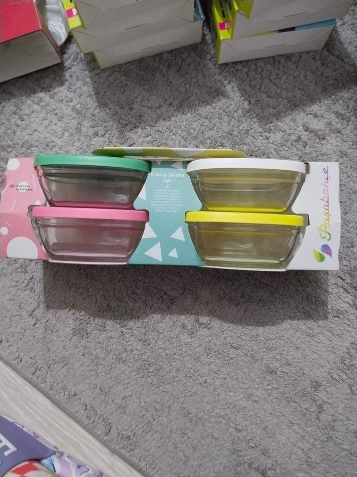 4'lü Pastel Renkli Cam Saklama Kabı Seti - Görsel 3