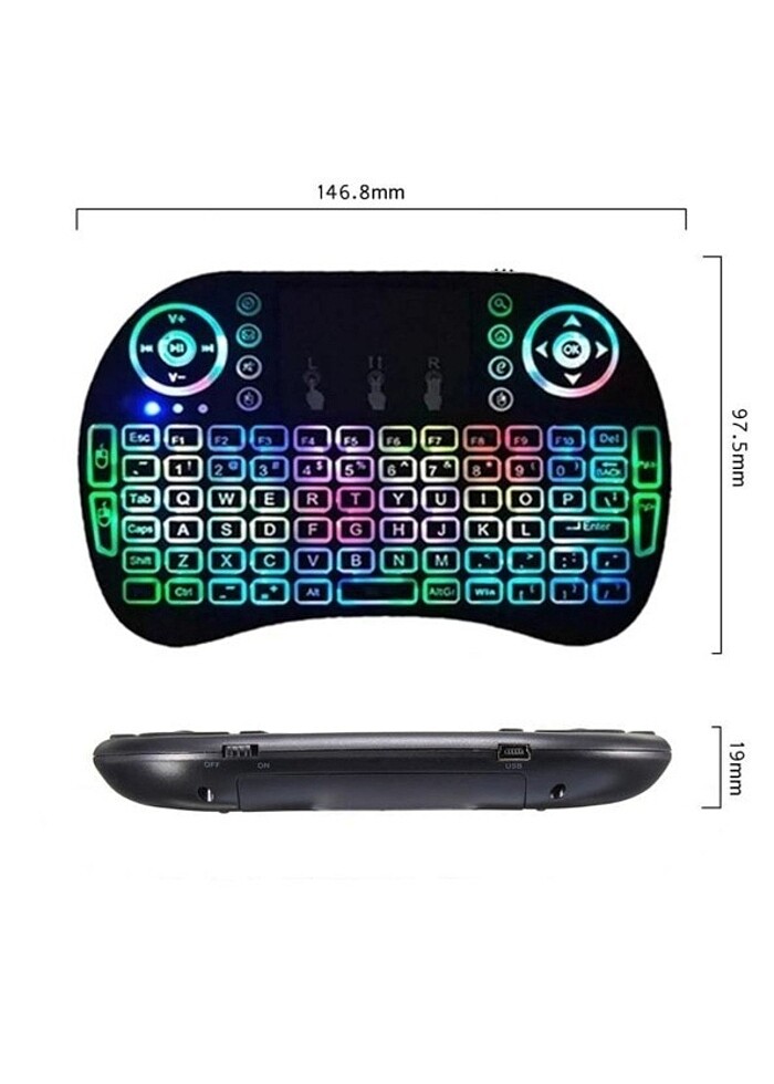 Kablosuz Bluetooth Türkçe Mini Klavye Mouse Smart TV  - Görsel 2