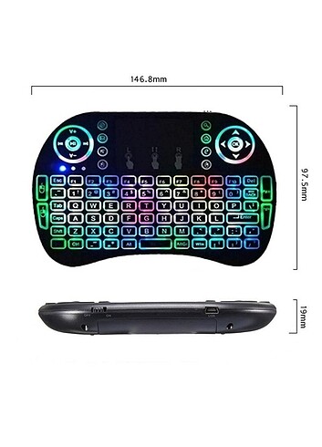 Kablosuz Bluetooth Türkçe Mini Klavye Mouse Smart TV   - Görsel 2