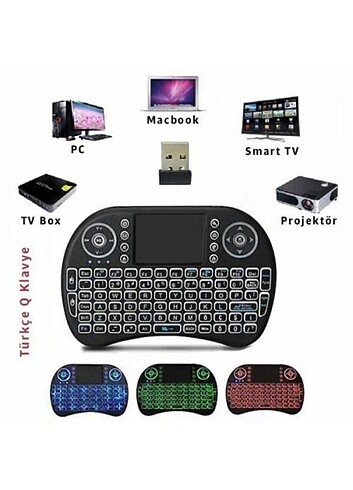 Beden Renk Kablosuz Bluetooth Türkçe Mini Klavye Mouse Smart TV ws CE,Windo
