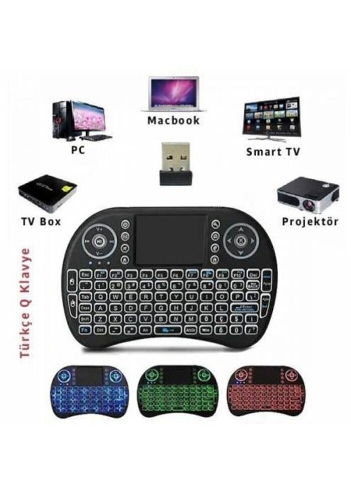 Kablosuz Bluetooth Türkçe Mini Klavye Mouse Smart TV ws CE,Windo - Görsel 4