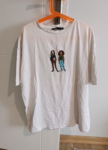 Oversize beyaz basic t-shirt