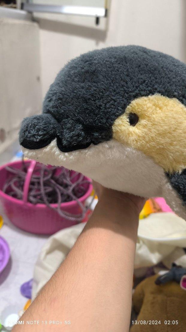 Gri Yunus Peluş Oyuncak - Görsel 4