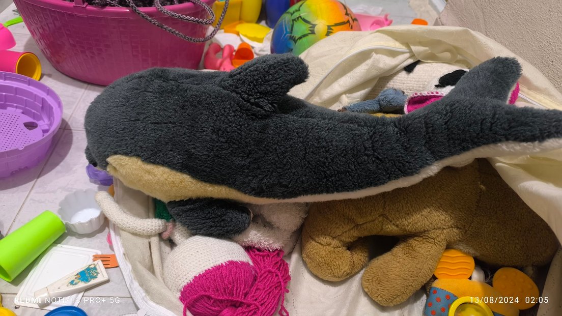 Gri Yunus Peluş Oyuncak - Görsel 5