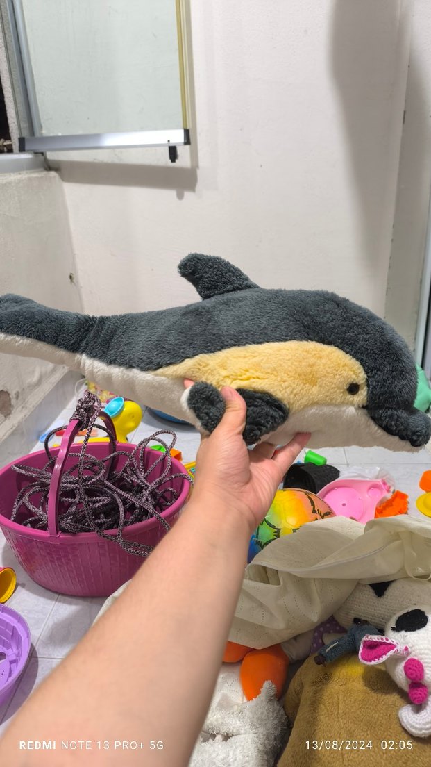 Gri Yunus Peluş Oyuncak - Görsel 2