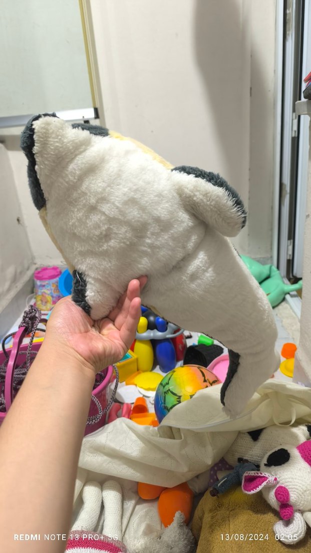 Gri Yunus Peluş Oyuncak - Görsel 3