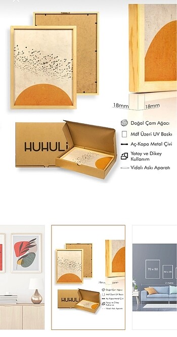 Diğer Ahşap Çerçeveli Minimalist Tablo