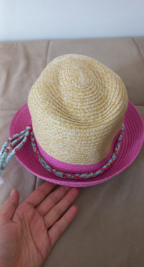 Pembe bej hasır Şapka kız çocuk defacto - Görsel 2