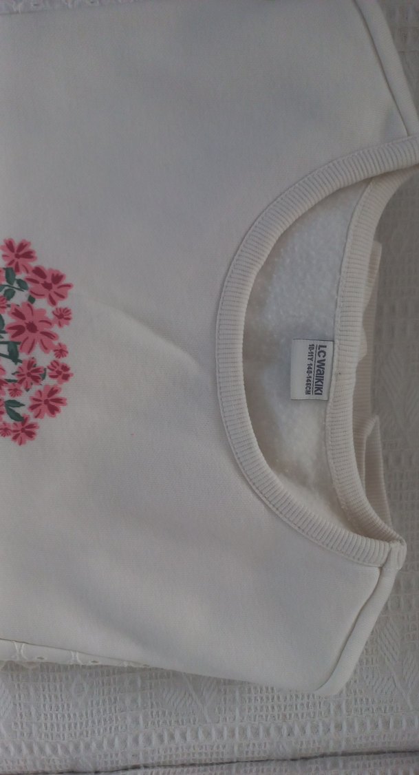 Kız Çocuk krem lcw kalın uzun kol sweat shirt - Görsel 2