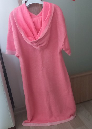 Panço marka Kız Çocuk Pembe Kapüşonlu Bornoz/elbise - Görsel 3
