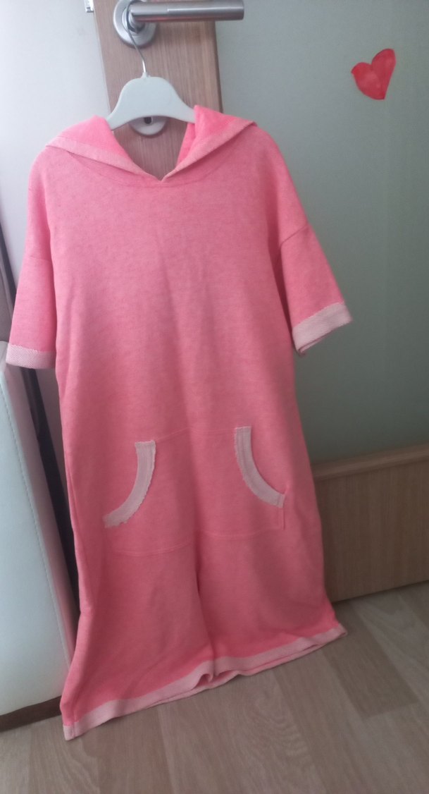 Panço marka Kız Çocuk Pembe Kapüşonlu Bornoz/elbise - Görsel 2