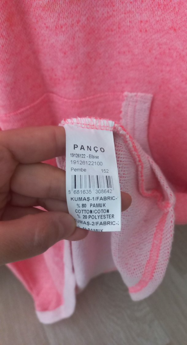 Panço marka Kız Çocuk Pembe Kapüşonlu Bornoz/elbise - Görsel 4