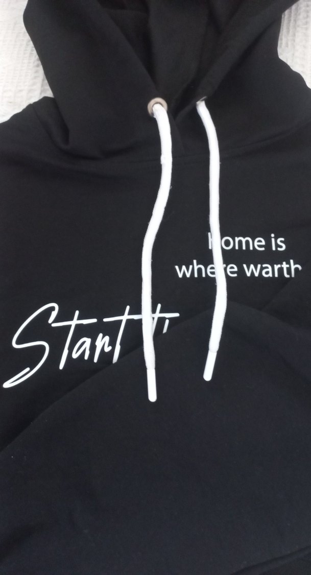 Beyaz atlet ve siyah kapüşonlu crop sweat shirt takım kız çocuk - Görsel 3