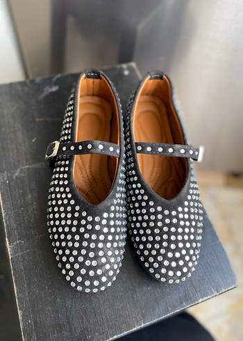 Taşlı Tokalı Siyah Blok Topuklu Babet - Görsel 2