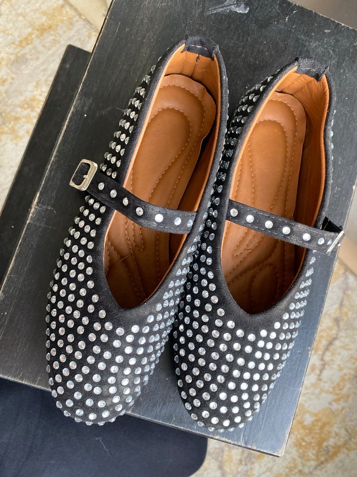 Taşlı Tokalı Siyah Blok Topuklu Babet - Görsel 3