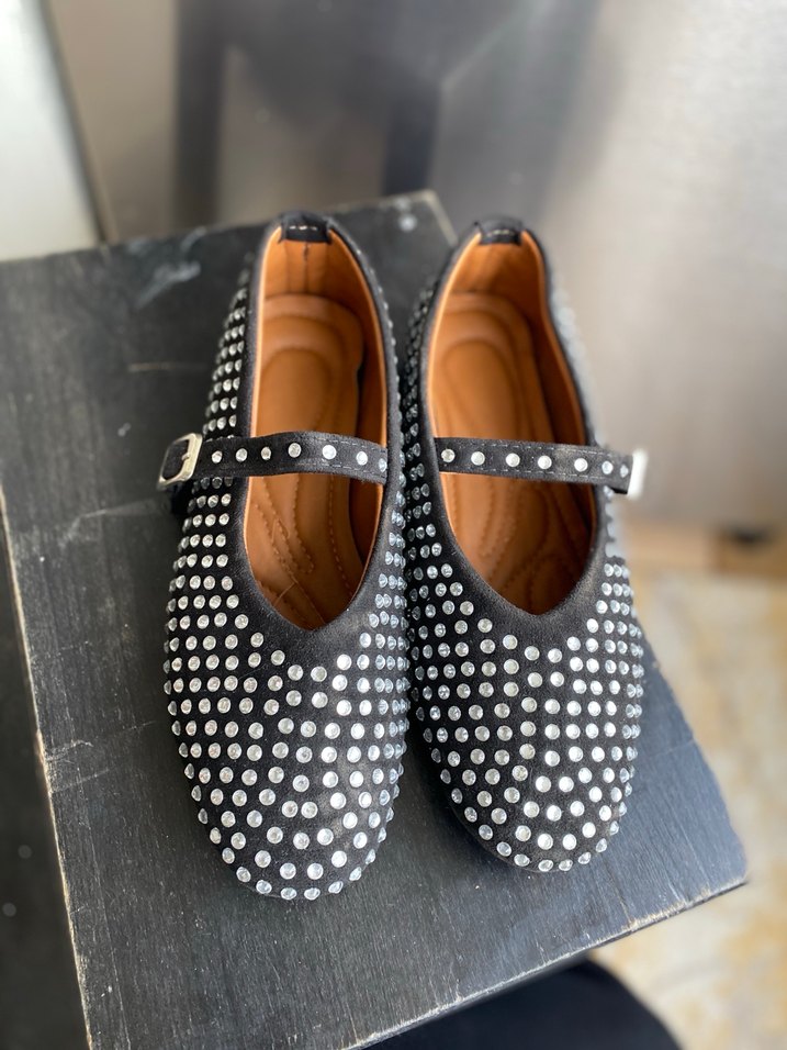 Taşlı Tokalı Siyah Blok Topuklu Babet - Görsel 2