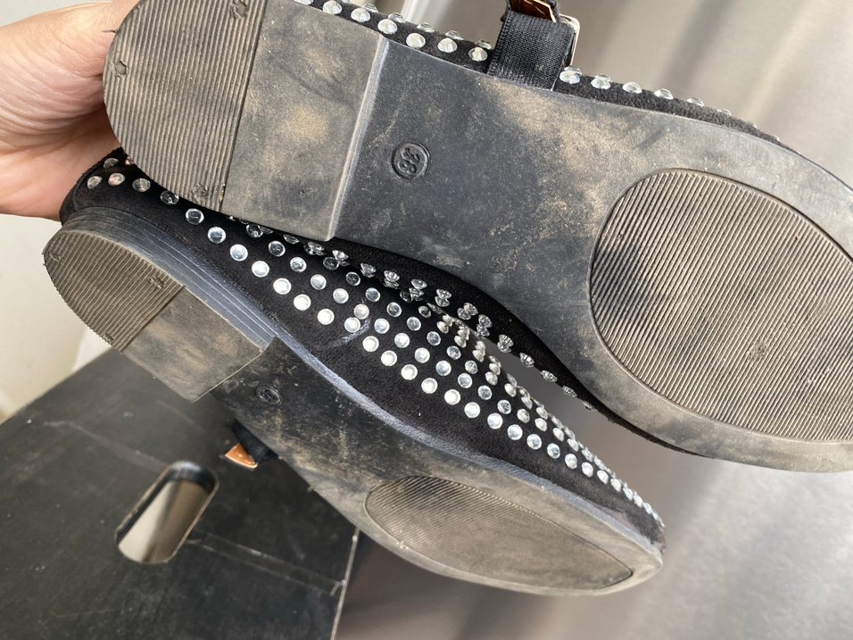 Taşlı Tokalı Siyah Blok Topuklu Babet - Görsel 4