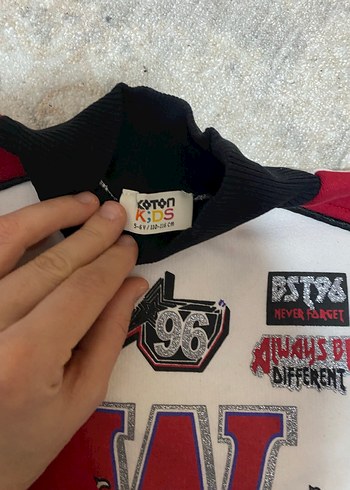 Baskılı Beyaz Uzun Kollu Sweatshirt - Görsel 3