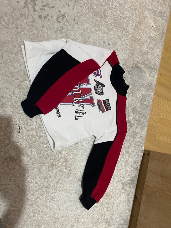 Baskılı Beyaz Uzun Kollu Sweatshirt - Görsel 2