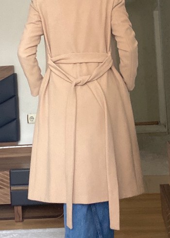 Adl Bej Midi Düğmeli Kadın Kaban - Görsel 2