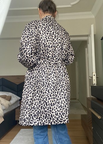 İpekyol Leopar Desenli Kadın Midi ceket - Görsel 2