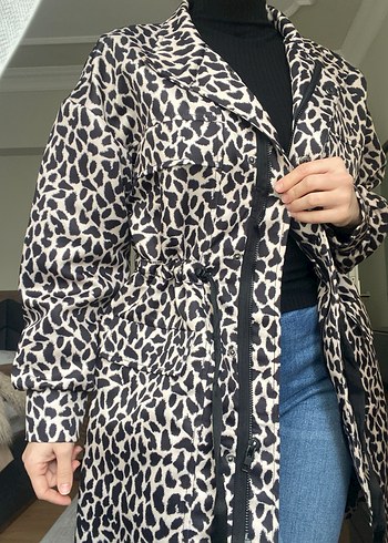 İpekyol Leopar Desenli Kadın Midi ceket - Görsel 3